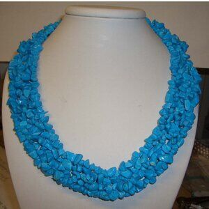 Breathtaking Genuine Blue Natural Turquoise Neckl… - image 1